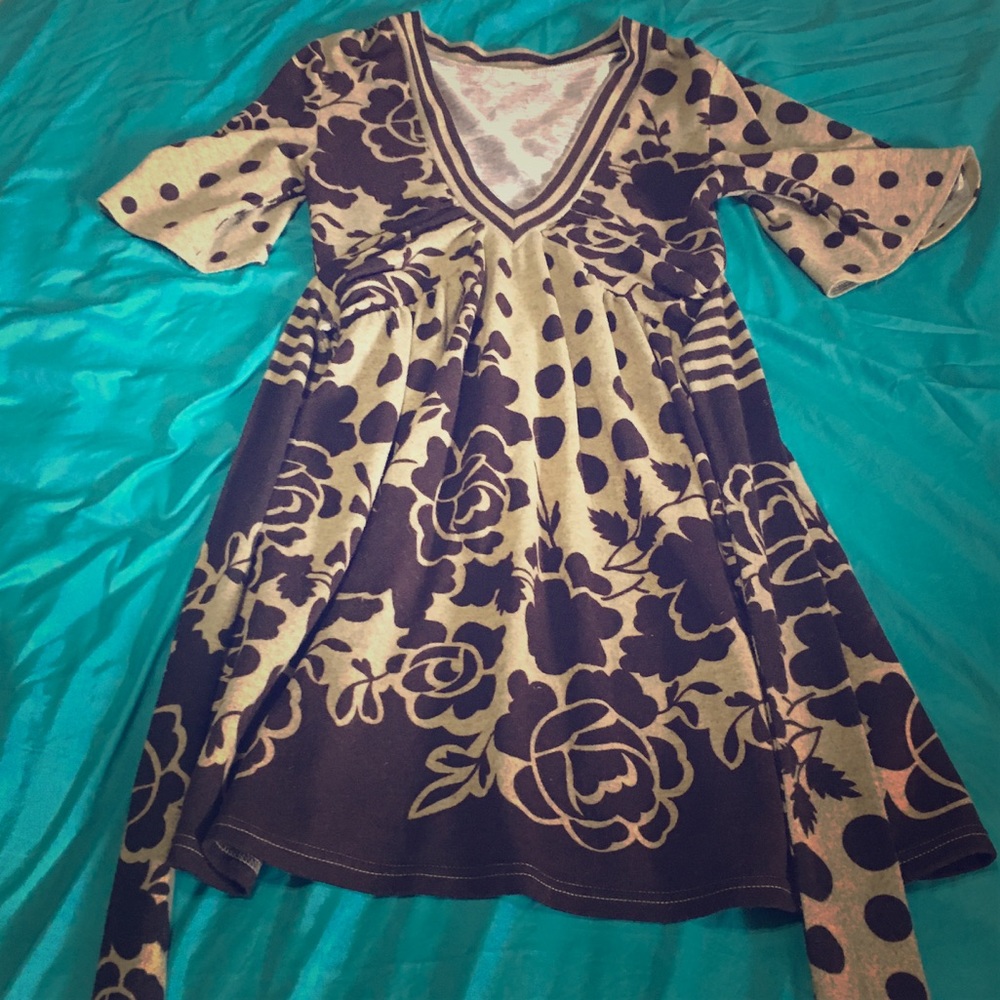 Brown and tan sweater dress